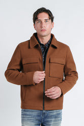 GIUBBOTTO COLLO CAMICIA IN PANNO BISCOTTO